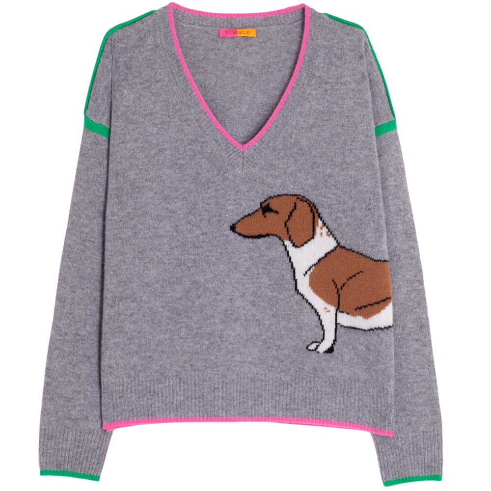 Vilagallo Grey Dachshund Sweater